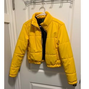 Cropped Yellow Bomber Jacket